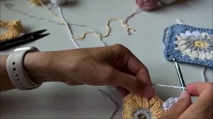 🌻 Пошаговый туториал Бабушкин квадрат подсолнух вязание крючком