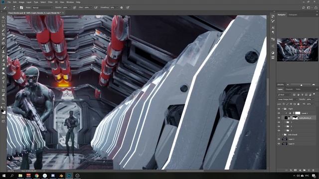 Sсi Fi Corridor [Blender ZBrush Octane] Concept art timelapse смотреть онлайн