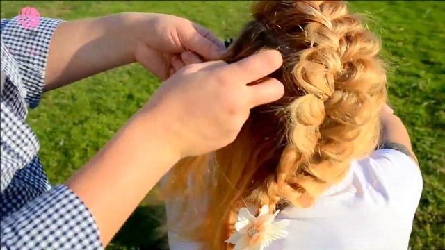 прическа для коротких волос №1. плетение объемной косы.HAIRSTYLES FOR SHORT HAIR смотреть онлайн