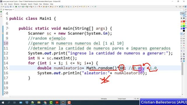 Números Aleatorios en Java Math random generar N números entre un intervalo contar pares impares 2/ смотреть онлайн