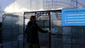 Прямостенная теплица с дверьми купе от ГК Металлстрой!