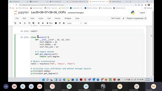 Lecture 33: Python OOPs | Class | Object | __init__ | concept of OOPs in Python | dir() | self смотреть онлайн