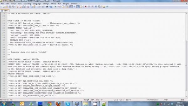 Handy Backup версия 7: Резервное копирование базы MySQL