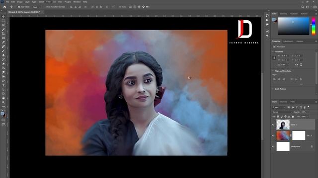 Oil Paint Photo Editing In Photoshop | Oil Painting |Smudge Painting| Colorful Effect | Alia Bhatt смотреть онлайн