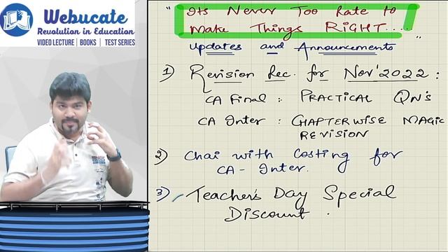 REVISION FOR CA INTER \ FINAL NOV 2022 & TEACHER'S DAY OFFER BY CA SANKALP KANSTIYA смотреть онлайн