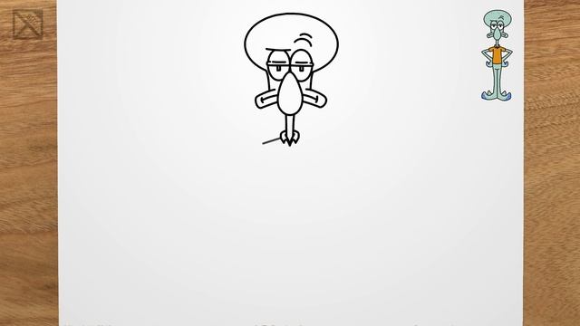 How to draw Squidward Tentacles (SpongeBob SquarePants) step by step, EASY смотреть онлайн