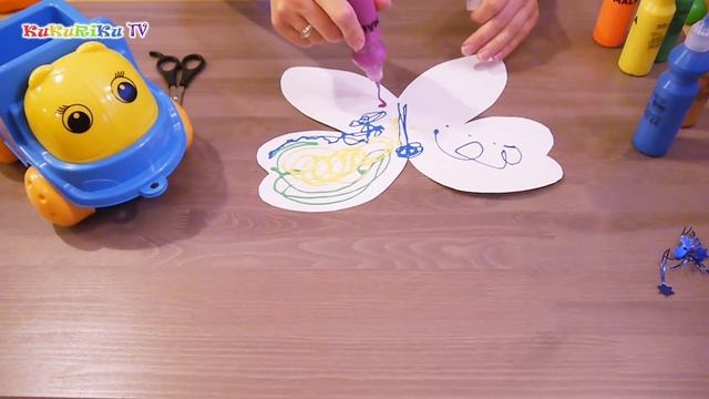 Грузовичок Кузя. Вместе рисуем бабочку. Видео для детей смотреть онлайн