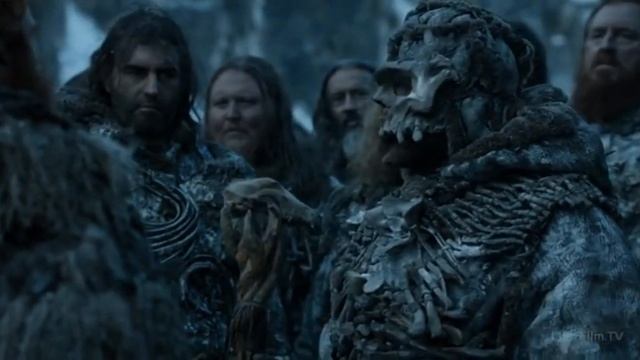 Джон Сноу и Тормунд прибывают в лагерь одичалых смотреть онлайн