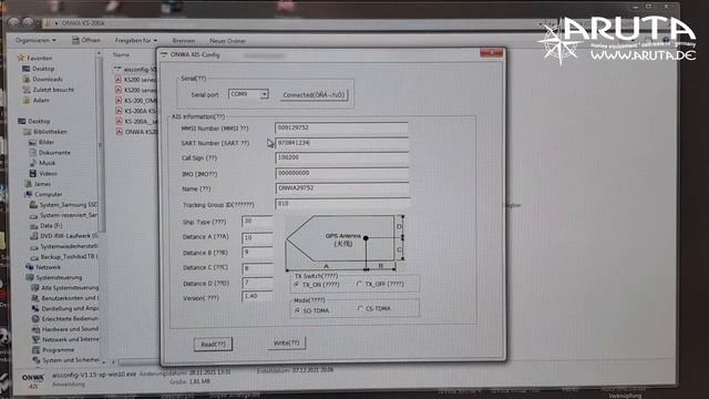 Programmieren der MMSI auf ONWA KS 200A AIS class B+ Transponder call sign www aruta de смотреть онлайн