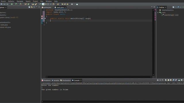 eclipse workspace shashankprime c src shashankprime c prime java Eclipse IDE 2023 04 07 10 02 1 смотреть онлайн
