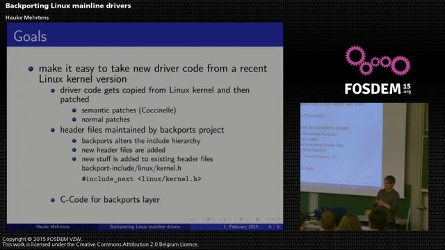 FOSDEM 2015 - Developer Room - Embedded - Backporting Drivers смотреть онлайн