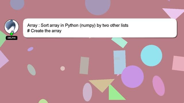 Array : Sort array in Python (numpy) by two other lists смотреть онлайн