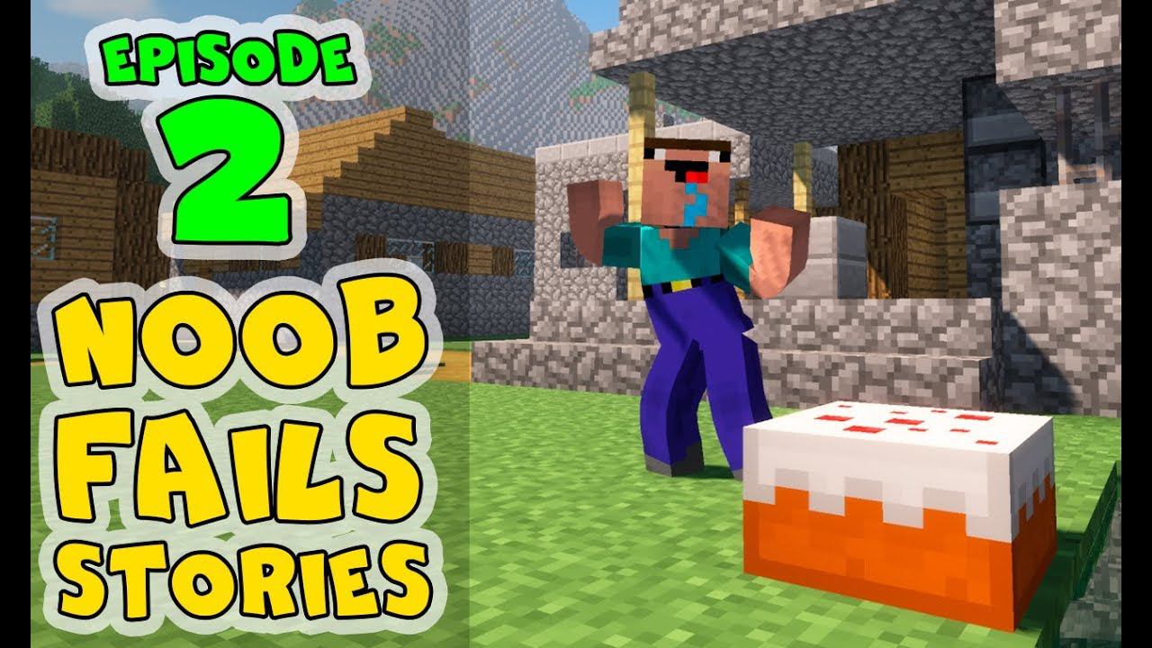 MINECRAFT ANIMATION: NOOB FAILS STORIES. Funny moments of survival in Minecraft! Episode 2. смотреть онлайн