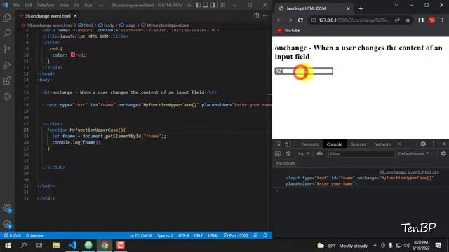 Onchange event for input in JavaScript in Bangla Tutorial | Part - 73 смотреть онлайн