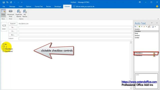 How to add checkbox controls or checkbox marks into email messages in Outlook смотреть онлайн