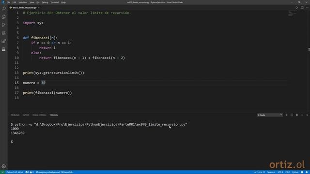 Python - Ejercicio 80: Obtener el Valor Límite de Recursión смотреть онлайн