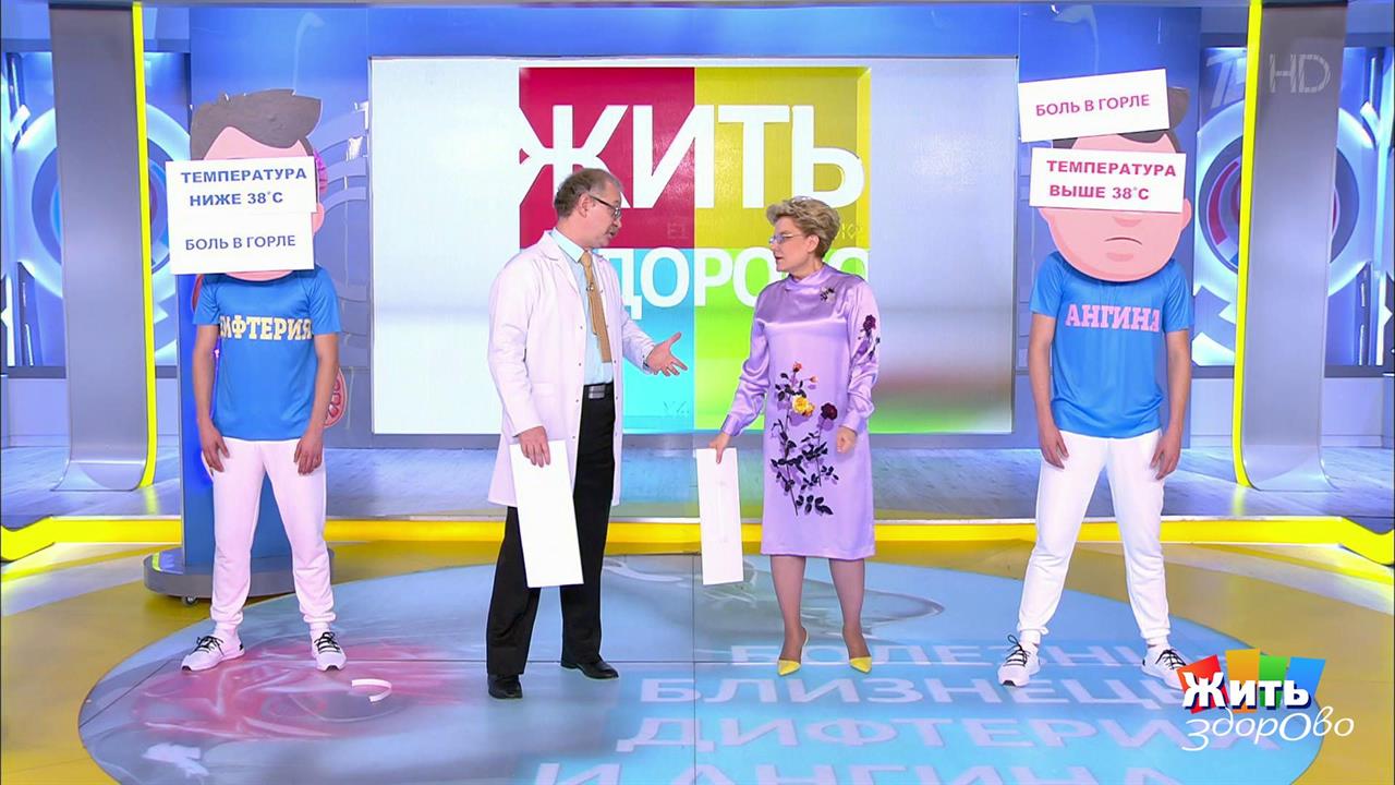 Болезни-близнецы. Ангина и дифтерия. Жить здорово! Фрагмент выпуска от 06.02.2020 смотреть онлайн