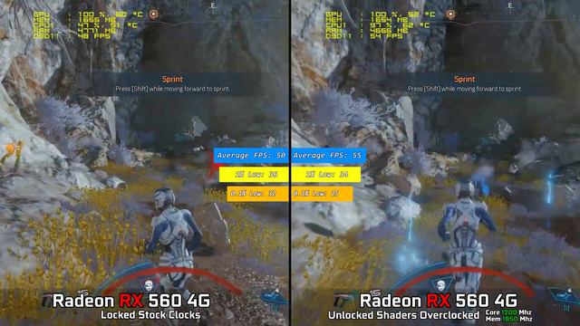 Mass Effect Andromeda: RX 560 Overclocked vs Stock + Unlocked shaders смотреть онлайн