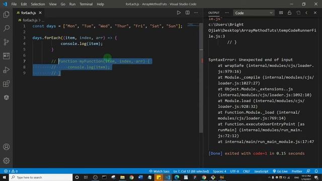 Foreach Array Method | JavaScript Tutorial смотреть онлайн