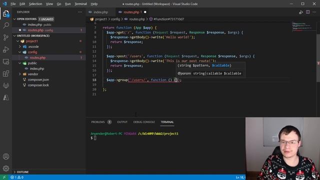 Getting deeper into Slim Routes - The ULTIMATE Web-API course with PHP & Slim [Ep. 003] смотреть онлайн