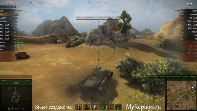 WOT: Степи - КВ-1С - 3 фрага смотреть онлайн