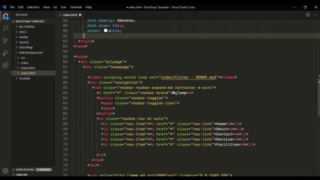 Full Screen Background Video In Html and CSS | Bootstrap Tutorial |Website Landing page смотреть онлайн