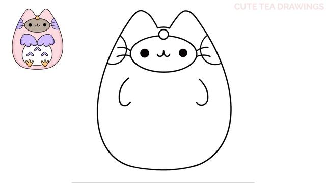 How To Draw Pusheen Cat - Owl | Cute Easy Step By Step Drawing Tutorial смотреть онлайн