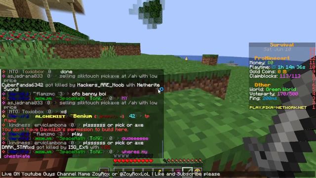 Live Gameplay On Survival Minecraft | ProMineCart | Pika Survival