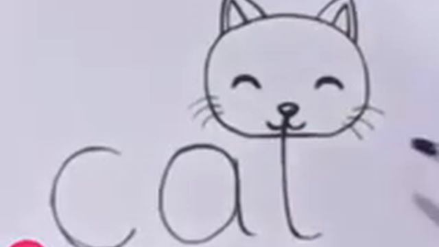 рисуем кошку из слова"cat" смотреть онлайн