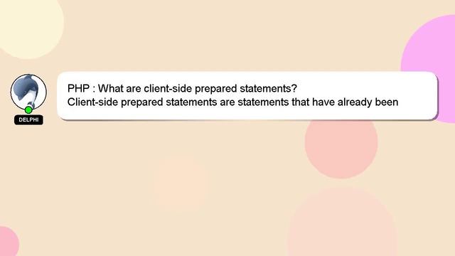 PHP : What are client-side prepared statements? смотреть онлайн