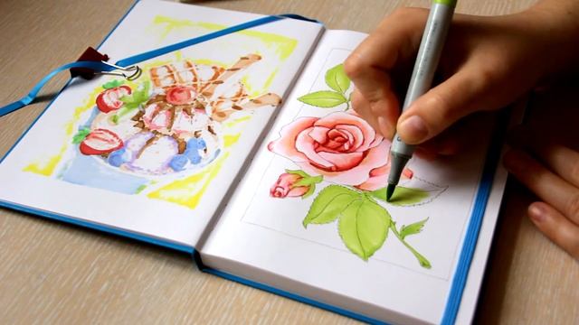 SPEED PAINTING/ Нежная роза маркерами смотреть онлайн