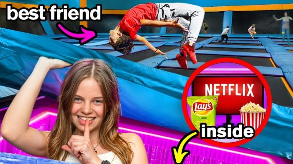 I Built a SECRET ROOM in a TRAMPOLINE PARK!