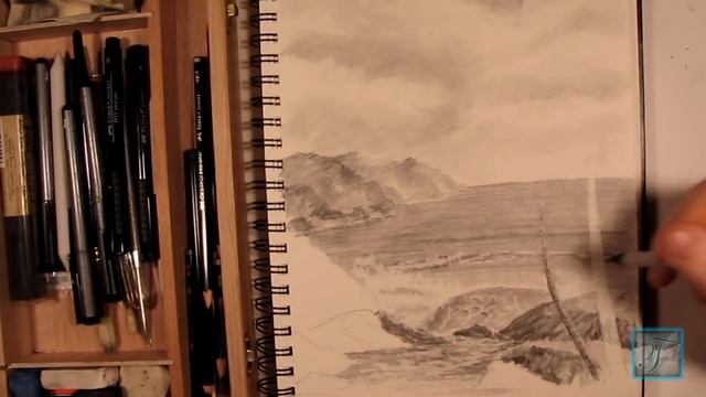 How to Draw a Realistic Palm Tree Beach Landscape in Pencil смотреть онлайн