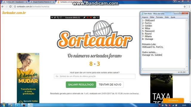 Sorteio do evento Friends of War - Senhor_GM смотреть онлайн