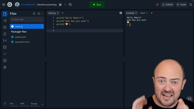 Day 1 - 100 Days Of Code: Print And Replit Workspace