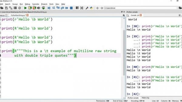 Python 3 Basics # 2.3 | Python Raw Strings | Escape Character in Python | Python for Beginners