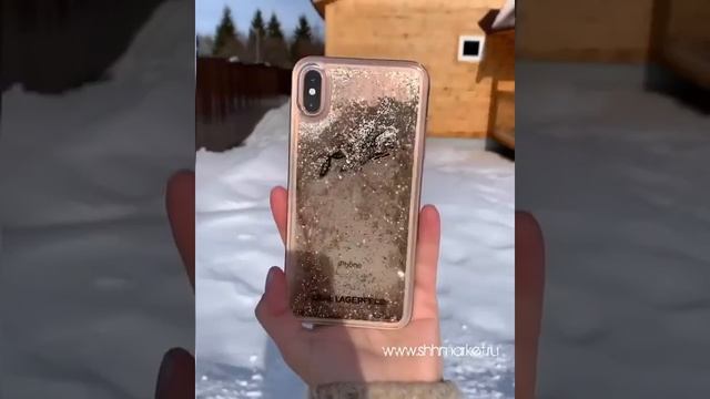 Чехол KARL Lagerfeld для iPhone XS Max Liquid glitter Iconic Hard Gold смотреть онлайн