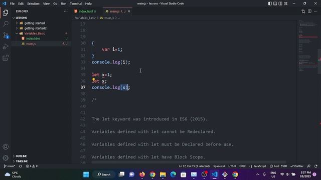 تعلم الجافاسكريبت للمبتدئين (5) - المتحولات - var , let, const, Variable Hoisting смотреть онлайн