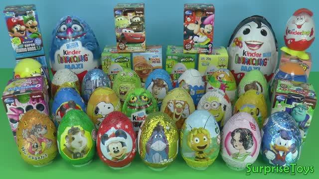 50 яиц с сюрпризами/ киндер сюрприз/ игрушки/ распаковка смотреть онлайн