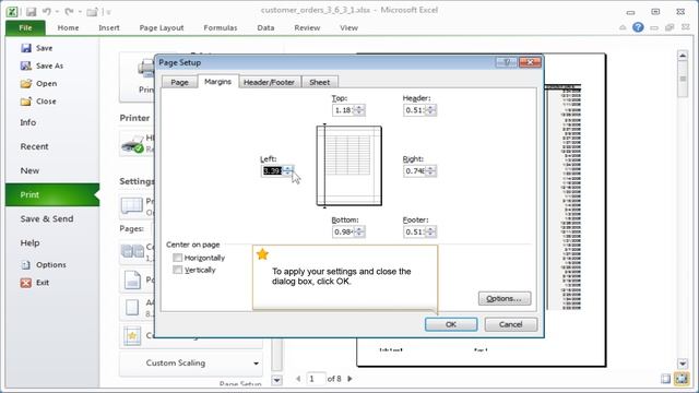 Excel margins: Set margins смотреть онлайн