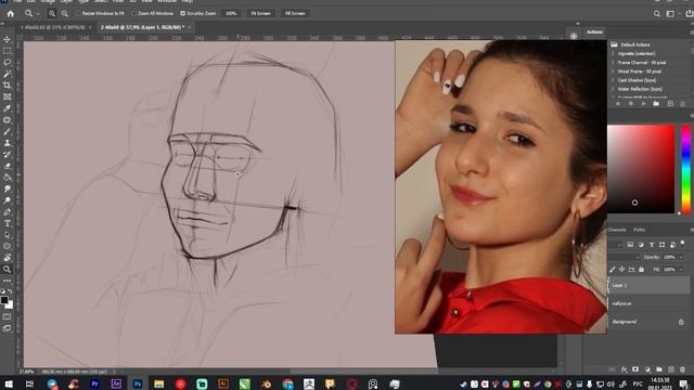 Как я делаю ПОРТРЕТЫ ПО ФОТО, заработок на портретах смотреть онлайн