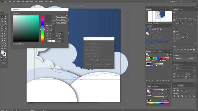 ЗИМНЯЯ ИЛЛЮСТРАЦИЯ В СТИЛЕ PAPER CUTOUT ЭФФЕКТ. УРОК ДЛЯ НАЧИНАЮЩИХ В ADOBE ILLUSTRATOR. смотреть онлайн