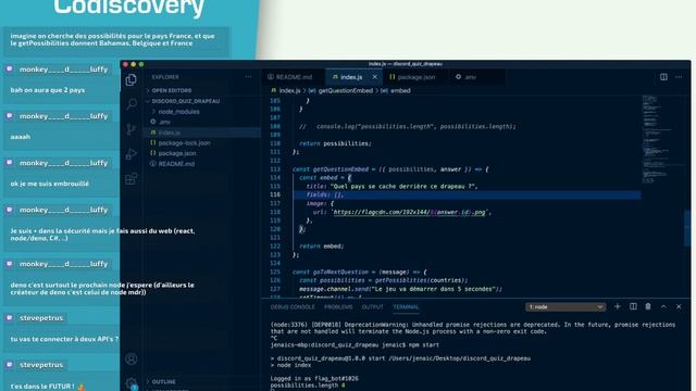 Créer un Discord bot qui fait le quiz des drapeaux en Node.JS - Partie 1/2 смотреть онлайн