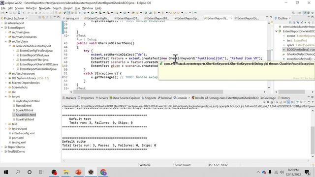 Extent Report 5 with screenshots and Gherkins scenario using TestNG смотреть онлайн