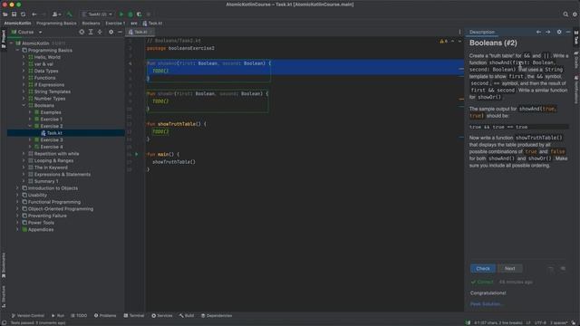 Atomic Kotlin Course - Booleans смотреть онлайн