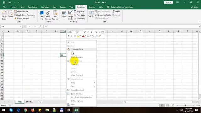 Disable Items in Right Click Context Menu in Excel VBA смотреть онлайн