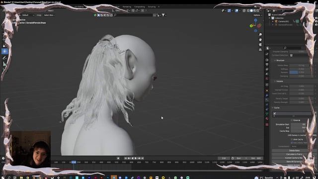 Hair simulation in blender (original particle technique no geo nodes) live stream смотреть онлайн
