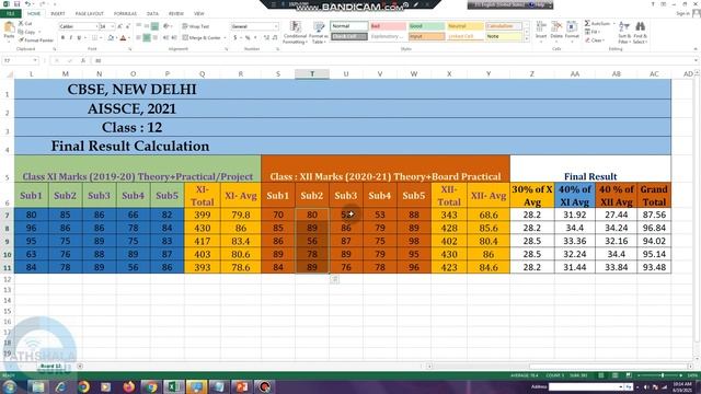 Class 12 Result Calculator| Excel formula for Result Card смотреть онлайн