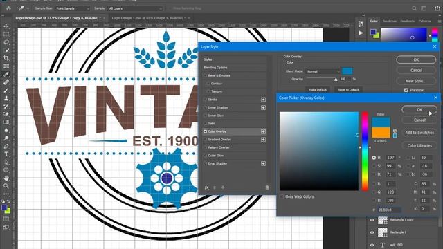 Vintage Logo Design Tutorial in Adobe Photoshop смотреть онлайн