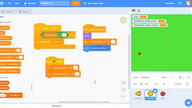 Snake Game, part 2, from good old Nokia Phones, on Scratch! смотреть онлайн